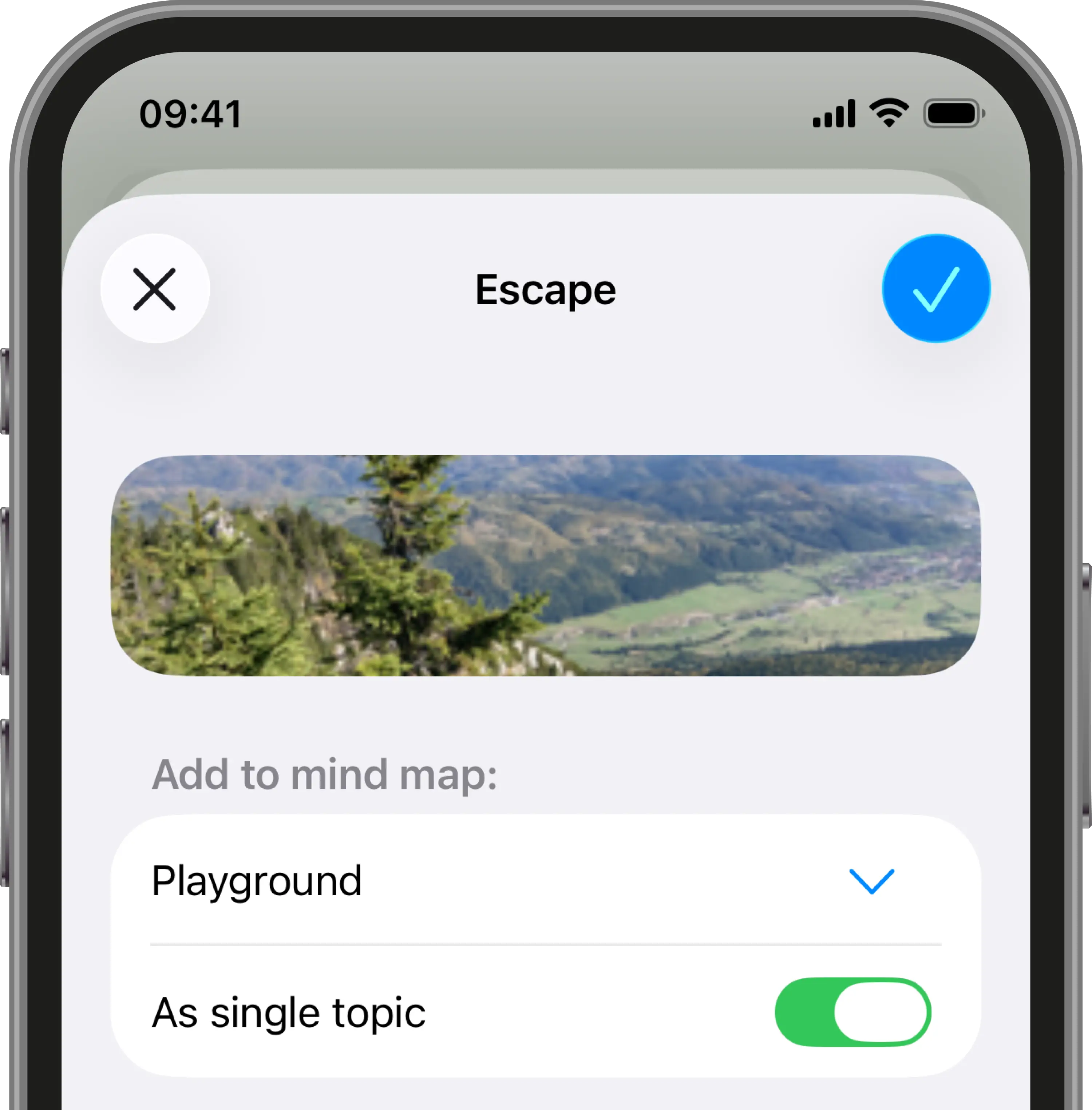 Share content into mind map